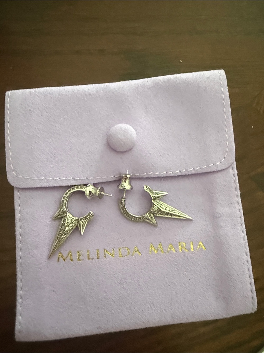Melinda Maria Silver Spike Hoop Earrings